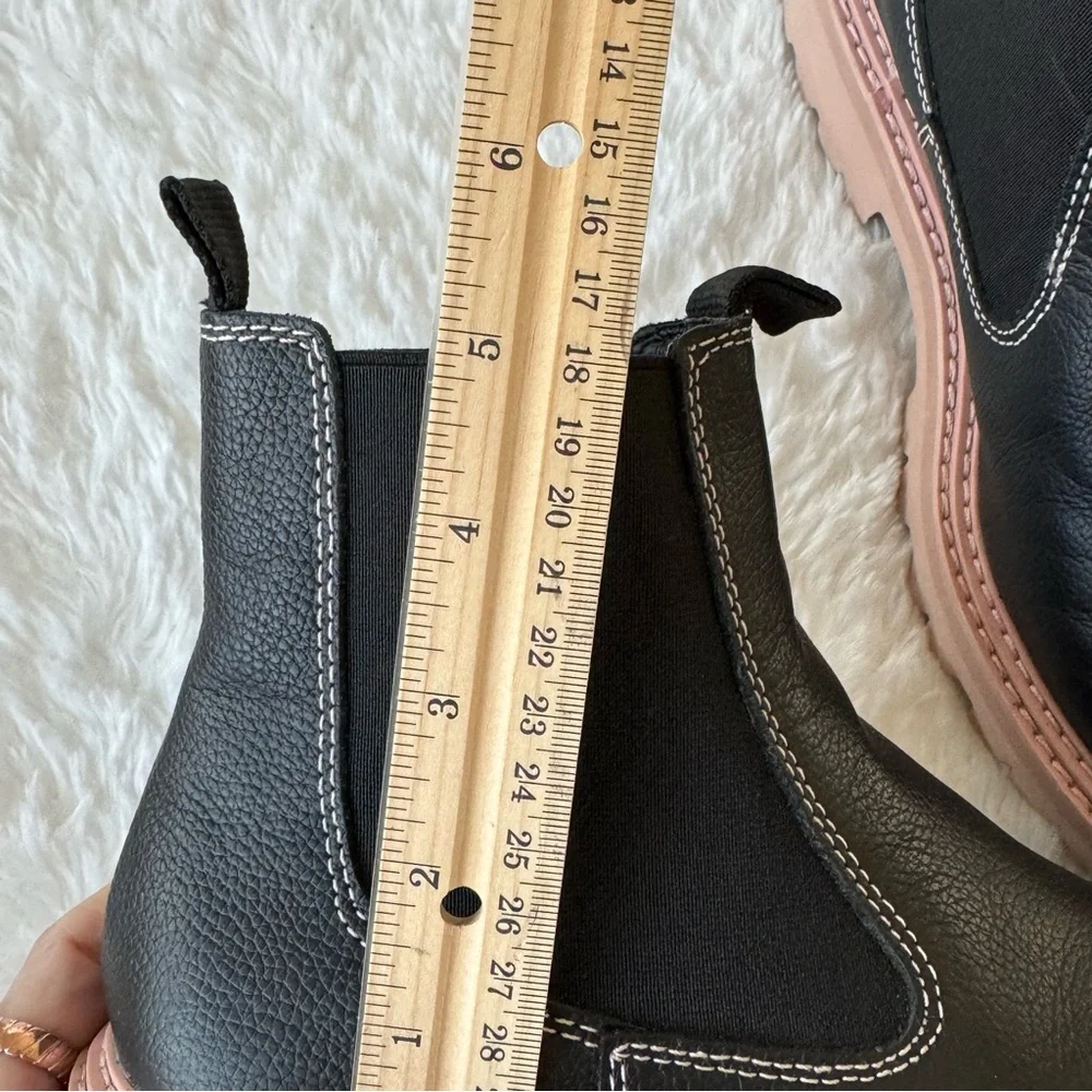 Dolce Vita Moana H20 Black Pink Leather Chelsea Waterproof Boot 7M